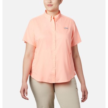 Columbia Overhemd Dames, PFG Tamiami II Short Sleeve Plus Size Roze, 23ZUHMFOA